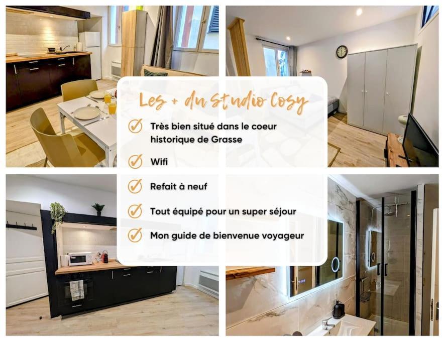 Le Studio Cosy, Centre Historique, Wifi, Neuf Grasse Luaran gambar